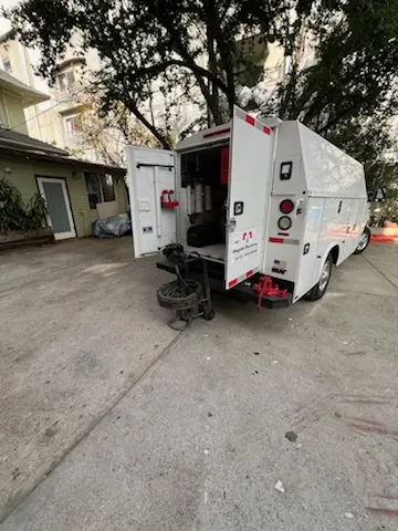 Magnet Plumbing service vehicle on-site for Slab Leak Repair in Silver Lake